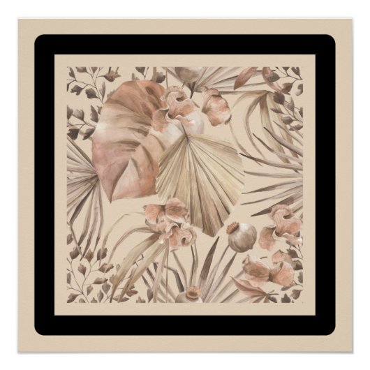 Elegante neutrale botanische Kunst Poster (Vorderseite)