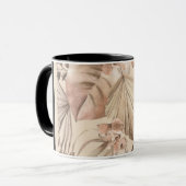 Elegante neutrale botanische Kunst Tasse (Vorderseite Links)