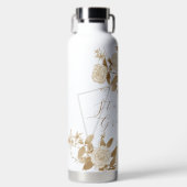 Elegante neutrale Chic-Rose Weiß Trinkflasche (Vorderseite)