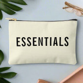 Elegante neutrale Essentials Schwarze Typografie Zubehörtasche