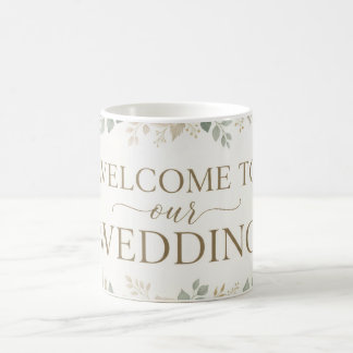 Elegante neutrale florale Wasserfarben-Hochzeitsbe Kaffeetasse