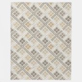 Elegante, neutrale geometrische Elfenbeinbraun Fleecedecke (Vorderseite)
