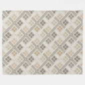 Elegante, neutrale geometrische Elfenbeinbraun Fleecedecke (Vorderseite (Horizontal))