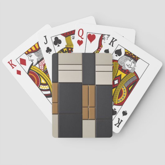 Elegante neutrale gepolsterte Farbblock-Klassiker- Spielkarten (Rückseite)