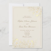 Elegante neutrale Goldflorensehen Einladung (Vorderseite)