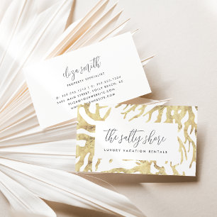 Elegante neutrale Goldmeerkoralle Visitenkarte