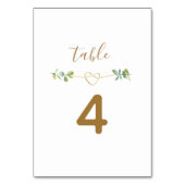 Elegante, neutrale Grüne Hochzeitsstimmung in der  Tischnummer (Rückseite)