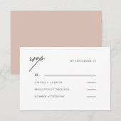 Elegante neutrale Hochzeit Rsvp Karte (Vorne/Hinten)