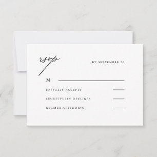 Elegante neutrale Hochzeit Rsvp Karte