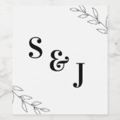 Elegante neutrale Hochzeit Weinetikett (Einzelnes Label)