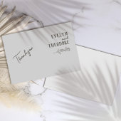 Elegante, neutrale Linie Blume Hochzeit Dankeskarte