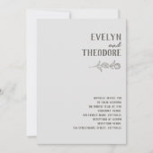 Elegante neutrale Linie Blume Hochzeit Einladung (Vorderseite)