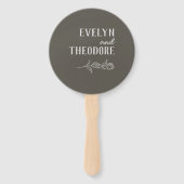 Elegante, neutrale Linie Blume Hochzeit Fächer (Rückseite)