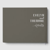 Elegante, neutrale Linie Blume Hochzeit Gästebuch (Rückseite)