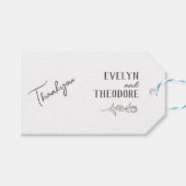 Elegante, neutrale Linie Blume Hochzeit Geschenkanhänger (Vorderseite (Horizontal))