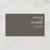 Elegante, neutrale Linie Blume Hochzeit Platzkarte (Rückseite)