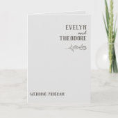 Elegante, neutrale Linie Blume Hochzeit Programm (Vorderseite)
