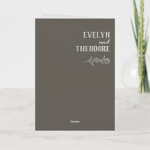 Elegante, neutrale Linie Blume Hochzeit Programm (Rückseite)