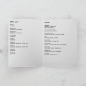 Elegante, neutrale Linie Blume Hochzeit Programm (Innenseite)