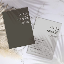 Elegante, neutrale Linie Blume Hochzeit RSVP Karte