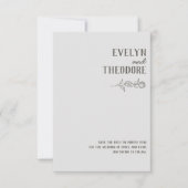 Elegante neutrale Linie Blume mit Foto Hochzeit Save The Date (Vorderseite)