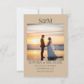 Elegante neutrale Magnolien-Hochzeit im Blumenstil Save The Date (Rückseite)