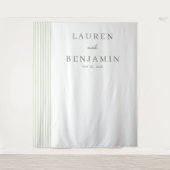 Elegante neutrale minimalistische Linien Wandteppich (Vorderseite)