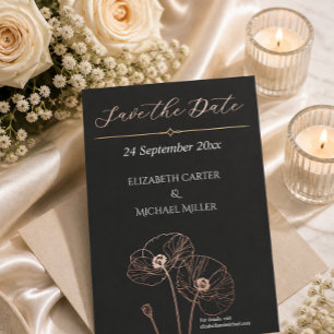 Elegante neutrale Mohn-Hochzeit Minimalist Classic Folieneinladung