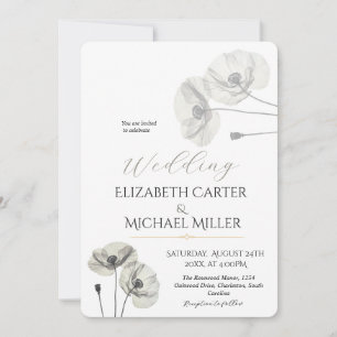 Elegante neutrale Mohn-Hochzeits-Minimalist-Suite Einladung