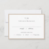 Elegante, neutrale Monogramm Moderne Hochzeit RSVP Karte (Vorderseite)