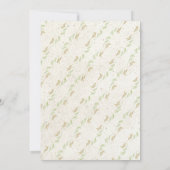 Elegante neutrale Ockercreme Grün Rustikal Einladung (Rückseite)