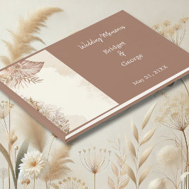 Elegante, neutrale Pampasgrashochzeit Gästebuch