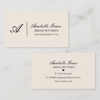 Elegante neutrale Skript Braut Business Visitenkarte