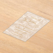 Elegante, neutrale Skripthochzeit Acryleinladungen (Ablage )