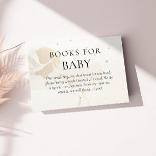 Elegante neutrale Storch-Bücher fürs Baby Begleitkarte