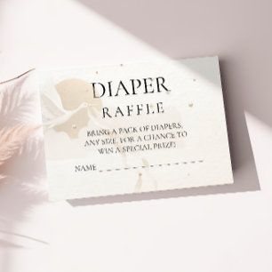 Elegante neutrale Storch-Windeln-Raffle-Beilagekar Begleitkarte