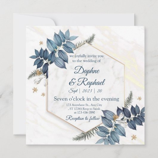 Elegante neutrale Wasserhymne | Gold F Einladung (Vorderseite)