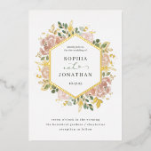 Elegante neutrale Wasserhymne | Gold Folieneinladung (Vorderseite)