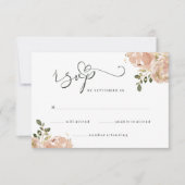 Elegante neutrale Wasserhymne RSVP Karte (Vorderseite)