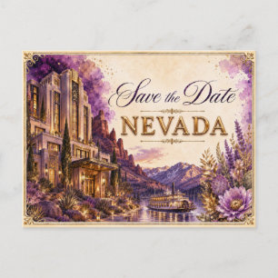 Elegante Nevada Save-the-Date-Hochzeits-Einladung Postkarte