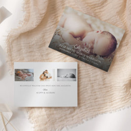 Elegante New Baby Foto Birth Announcement Card Einladung