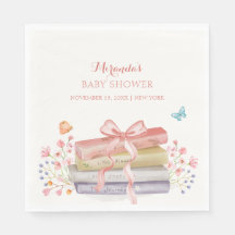 Elegante New Chapter Floral Bow Book Baby Shower