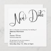 Elegante "New Date" - Hochzeitskarte verschoben Einladung (Vorne/Hinten)