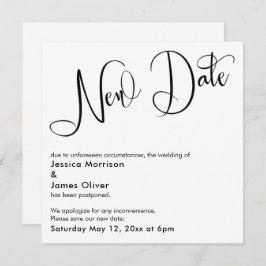 Elegante "New Date" - Hochzeitskarte verschoben Einladung