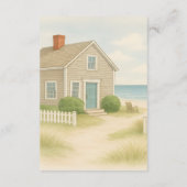 Elegante New England Coastal Soft Blue Wedding Begleitkarte (Rückseite)