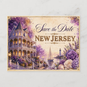 Elegante New Jersey Save-the-Date-Hochzeitseinladu Postkarte