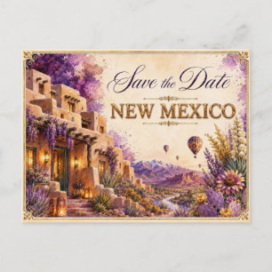 Elegante New Mexico Save-the-Date-Hochzeitseinladu Postkarte