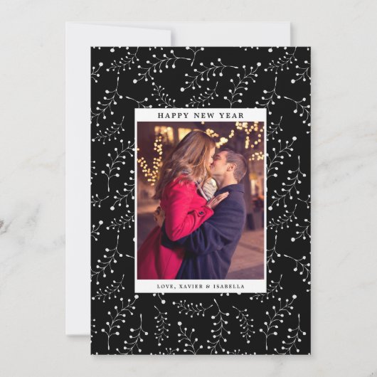 Elegante New Year Foto Holiday Feiertagskarte (Vorderseite)