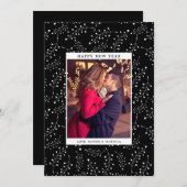 Elegante New Year Foto Holiday Feiertagskarte (Vorne/Hinten)