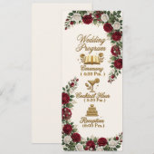 Elegante New Yorker Rosenblüten-Hochzeitsprogrammk Programm (Vorne/Hinten)